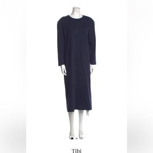 Tibi Punto Milano Long Sleeve Shoulder Pad T-Shirt Dress